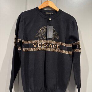 Versace Sweatshirt Iconic gold tone Medusa Head Motif and a Greek Key Pattern